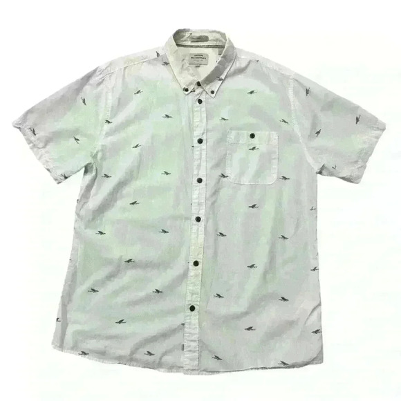 Quicksilver Waterman Collection Short Sleeve Button Down Shirt Size XXL - Picture 1 of 4